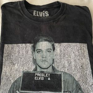 Distressed Elvis mugshot shirt